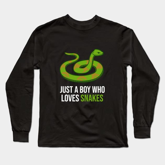 Just a boy who loves snakes Long Sleeve T-Shirt by cypryanus